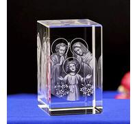 Statuette di Gesù incise al laser in 3D, ornamenti religiosi in vetro cristallo, statue cubiche incise uniche per cristiani, idee per la decorazione della casa e la spiritualità