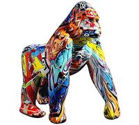 Statuette di Gorilla Colorate, Statue di King Kong artistiche, sculture di Scimmie dipinte a Mano, Statue Decorative di Animali Selvatici in Resina con Graffiti 3D, Decorazioni per la casa e