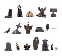 Statuette di Halloween 18 pezzi, decorazioni per la casa in resina