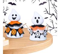 Statuette di Halloween - Figura fantasma-gnomo per Halloween - Simpatico ornamento in poliestere bambola sorridente per la notte del cinema adulti bambini compagni di classe amici