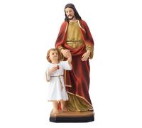 Statuette di statue di San Giuseppe e Gesù Bambino - Statuette in resina di San Giuseppe | Statua di San Giuseppe con Gesù Bambino | Decorazioni per la collezione di regali religiosi | Decorazione da