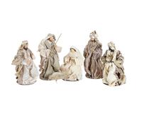 Statuette di stoffa per presepe da 6 pz raffiguranti la natività e i 3 Remagi altezza 45 cm
