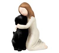 Statuette e figurine "Ama il mio cane", regali di ricordo dell'amicizia con angeli, figure scolpite e dipinte a mano per gli amanti, nere