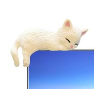 Statuette in miniatura a forma di gatto, simpatiche decorazioni per monitor del computer, statuette da collezione in miniatura per casa, scrivania, libreria, monitor, auto, soggiorno, posto di lavoro