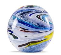 Statuette in vetro soffiato a mano, fermacarte a forma di pianeta, idea regalo di compleanno (stella bianca)