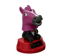 Statuette per auto - Ornamento per testa di cavallo a energia solare per auto, Decorazione per scrivania con testa di cavallo carina a energia solare | Figura oscillante del cruscotto degli animali |