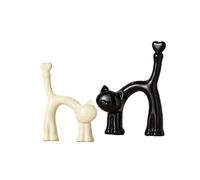 Statuette per la Decorazione della casa e Statue di Gatti con Cuori in Cima alla Coda, per la Stanza, L'Ufficio, Lo Studio, Il refrigeratore per Il Vino, Decorazioni Moderne (Colore