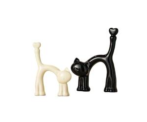 Statuette per la Decorazione della casa e Statue di Gatti con Cuori in Cima alla Coda, per la Stanza, L'Ufficio, Lo Studio, Il refrigeratore per Il Vino, Decorazioni Moderne (Colore