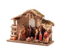 Statuette per presepe, statuette religiose in miniatura in resina e legno, per scrivania, tavolo, davanzale, casa, mensola da uomo