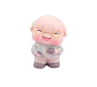 Statuette smaltate per la decorazione di torte con nonno e nonna, (B) | Squisito artigianato smaltato, tocco caldo, simpatico design anziano, perfetto per la cottura al forno, decorazione di torte