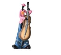 Statuette vintage di musicista jazz - statue in resina di musicista retrò, ornamento da scrivania per la decorazione di interni (chitarra appassionata)