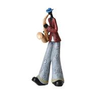 Statuette vintage di musicisti jazz in resina, statue in resina, ornamento da scrivania per la casa e per interni (sassofono sentito)