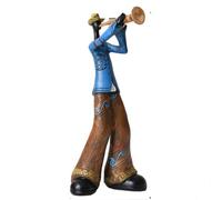 Statuette vintage di musicisti jazz, statue in resina di musicisti retrò, ornamento da scrivania per la decorazione di interni e interni (tromba estatica)