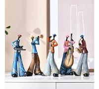 Statuette vintage di musicisti jazz - statue in resina di musicisti retrò, ornamento da scrivania per la decorazione di interni (5 set di combinazioni)