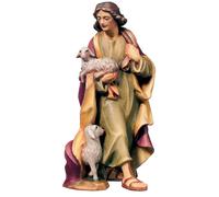 Statuina Accucciata Raffaello Collezione Pastore Con Agnelli H 10 CM Figura Di