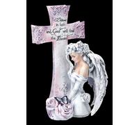 Statuina Angelo Con Croce Di Jessica Galbreth Fantasy Figura Decorazione 25cm