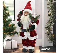 Statuina Babbo Natale Classico 80 cm Colore Rosso Addobbo Natalizio Realistica