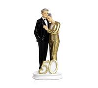 Statuina Cake Topper Coppia Nozze d'oro 18.8 cm in Resina