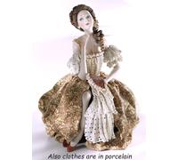 Statuina Capodimonte Statuetta Dama Veneziana Donna Statuette Porcellana Italia