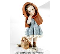 Statuina Capodimonte statuetta porcellana bambina Cappuccetto Rosso Fiaba nuova