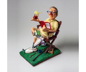 Statuina caricatura Il Pensionato Figura sopramobile Forchino MAXI 30x27 cm