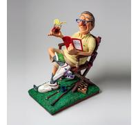 Statuina caricatura Pensionato soprammobile statuetta Forchino MAXI 30x27 cm