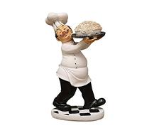 Statuina da cuoco per cucina, chef italiano che tiene un piatto di pasta, statuette da cuoco statua per piano di lavoro, armadietto, decorazione per casa, cucina, cucina, ristorante