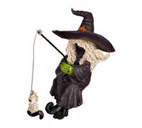 Statuina da strega - Decorazione in resina per cucina o tavolo | strega pesca per scaffalature scrivania soggiorno cucina giardino interno esterno decorazione di Halloween