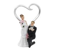Statuina Degli Sposi con Cuore Decorativa Coppia Spalla a Spalla Sofisticata