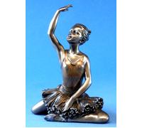 Statuina di donna Scultura ragazza seduta ballerina con tutù decorazione casa