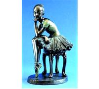 Statuina di donna Scultura ragazza seduta ballerina con tutù decorazione h 19 cm