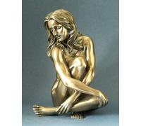 Statuina di donna Scultura ragazza seduta nudi Arte Veronese Parastone