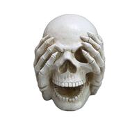 Statuina di Teschio di Scheletro in Resina - Statuina Realistica False Osso Terrore Spaventoso Accessorio per Ufficio Gotico per Stanza Tavolo Decorazione Halloween Haunted House | Resin