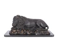 Statuina in bronzo LEONE statuette decorative statuetta base marmo soprammobile