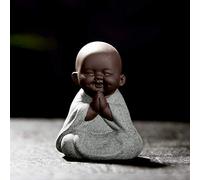 Statuina in ceramica con Buddha monaco, statuetta creativa per bambini, decorazioni per bambole, idea regalo classica e delicata, in ceramica, accessori per il tè, piccolo regalo adorabile