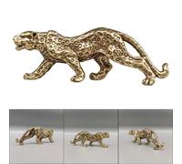 Statuina leopardo da tavolo in ottone stile vintage decorazione simbolo di buona