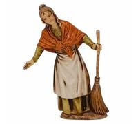 Statuina Presepe Donna con Scopa 10 cm Moranduzzo