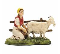 Statuina Presepe Mestieri Donna con Capra 10 cm Moranduzzo