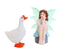 Statuina Ragazza e Oca Carina Oggetto Decorativo Durevole per Casa