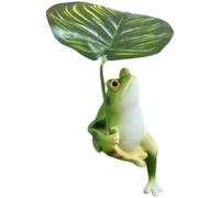 Statuina Rana Creativa con Ombrello e Canna da Pesca per Uso Interno Auto