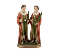 Statuina San Cosme e San Damian Resina dipinta a mano 30 cm