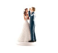 Statuina Topper per Torta Matrimonio "Mani in alto" in Resina