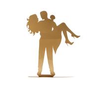 Statuina Topper per Torta Matrimonio "Sposa in Braccio" in Metallo, 18cm