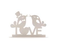 Statuina Topper per Torta Matrimonio "Uccelli Innamorati" in Metallo, 12cm