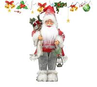 Statuine di Babbo Natale - 45 cm di Babbo Natale Decorativo di Portando una Lanterna | Statuetta d'atmosfera per feste, per tavolo da pranzo, mensola con supporto per finestra, cappotto interno