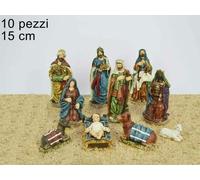 STATUINE NATIVITA' PER PRESEPE DI NATALE FORMATO DA Set Completo da 10 Pezzi Per