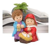 Statuine piccole per presepe - Decorazioni per presepe, Collezione Figure del presepe | Statuine del presepe in miniatura in resina con Sacra Famiglia e Gesù Bambino, decorazioni natalizie da resina