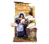 Statuine presepe movimento bottega pane 10x15x17cm