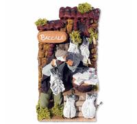 Statuine presepe movimento Venditore di baccalà 9x14x16cm
