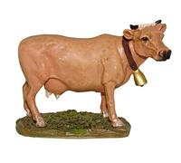 Statuine presepe : Mucca in resina dipinta per presepio cm 12